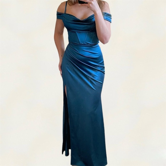 Blue Corset Prom Dress - Picture 2 of 8